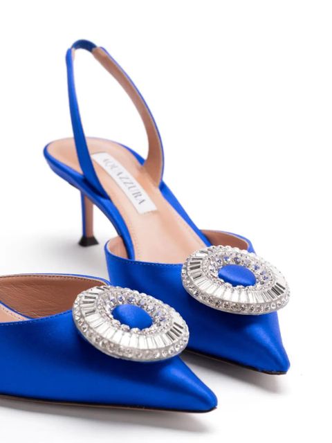 Aquazzura 50m Crystal Hoop Sling pumps - Blue