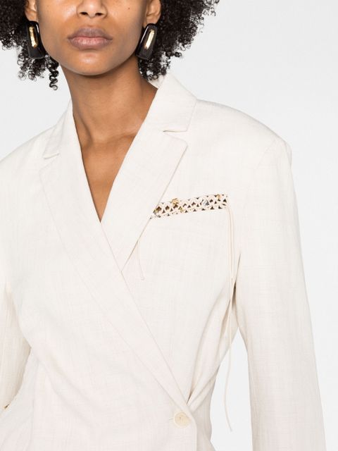 Jacquemus La Veste Tibau Brodée blazer - Neutrals