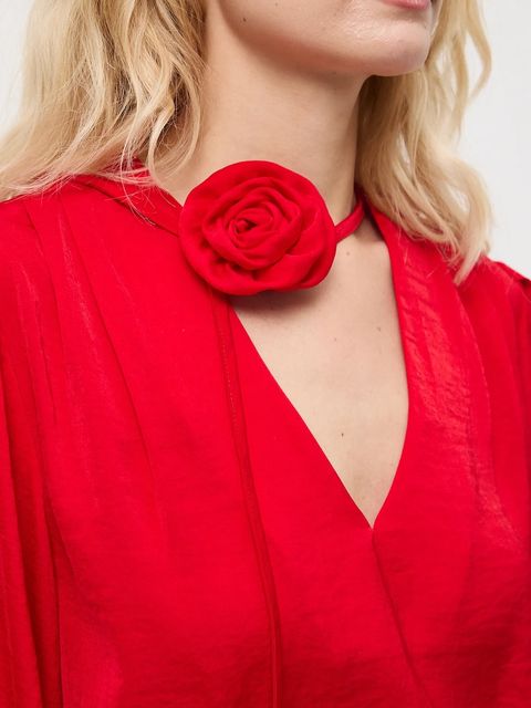 Medicine bluzka damska kolor czerwony gładka