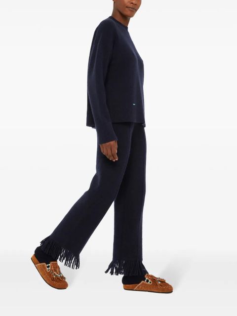 Alanui ribbed-edge cashmere-blend jumper - Blue