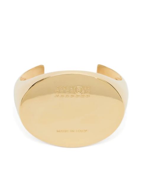 MM6 Maison Margiela logo-engraved cuff bracelet - Silver - zdjęcie produktu nr 1