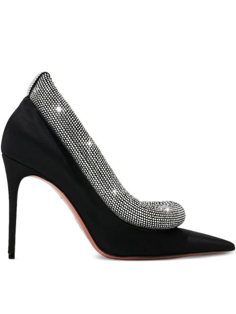 Amina Muaddi 105mm Yoon crystal-embellished pointed pumps - Black - zdjęcie produktu nr 1