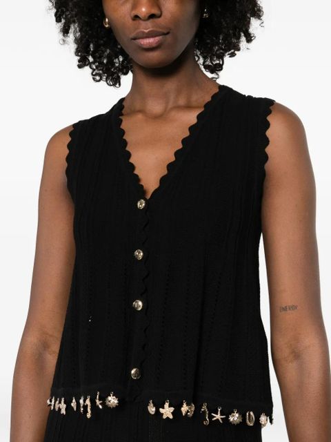 Maje V-neck embellished cardigan - Black