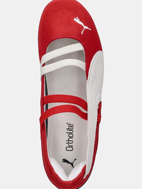 Puma baleriny zamszowe Speedcat Ballet kolor czerwony 401287