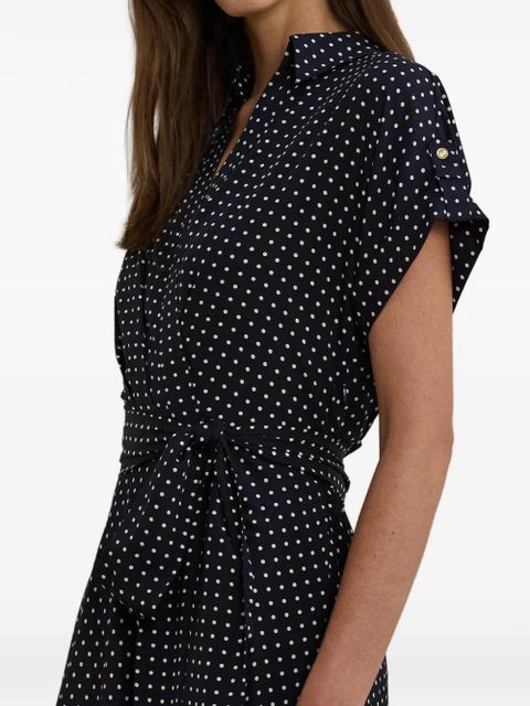 Lauren Ralph Lauren polka dot wrap-style midi dress - Blue