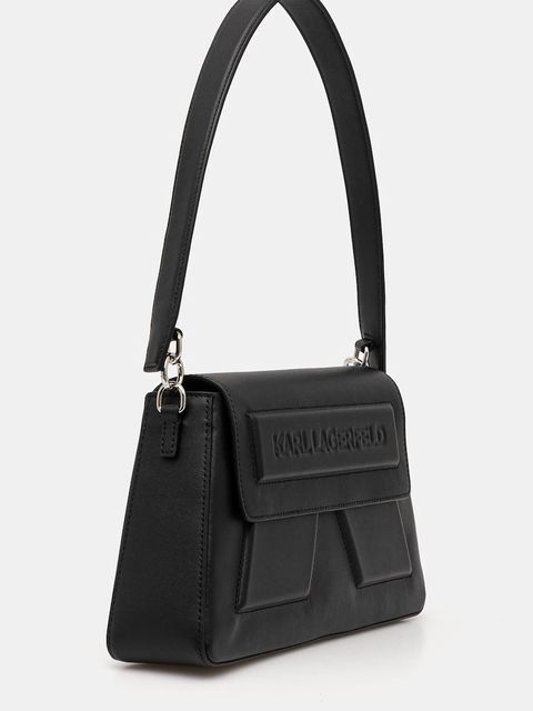 Karl Lagerfeld torebka skórzana IKON/K kolor czarny A1W30154 - zdjęcie produktu nr 2