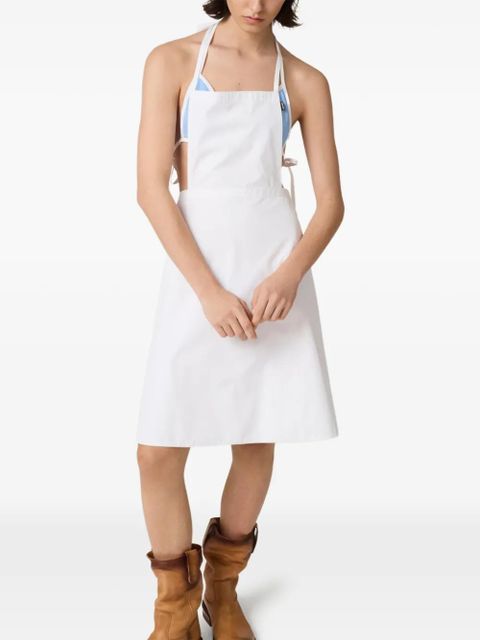 Miu Miu poplin apron mini dress - White
