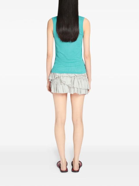 DRIES VAN NOTEN knitted V-neck top - Blue