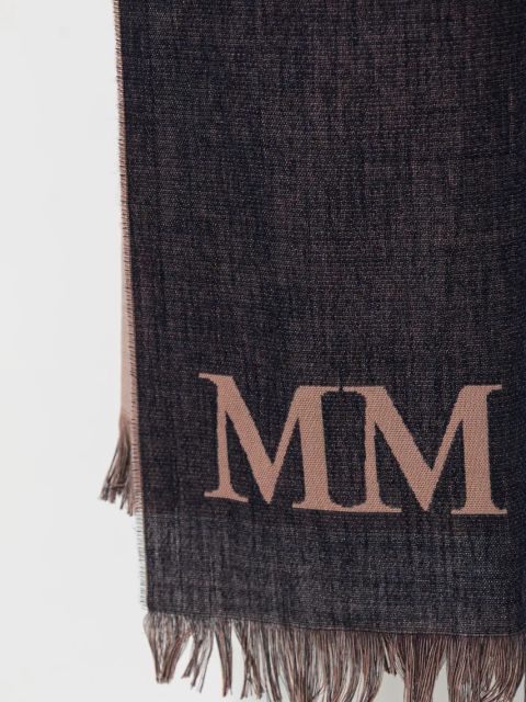 MM szal z domieszką wełny damski kolor brązowy wzorzysty 2516541017600