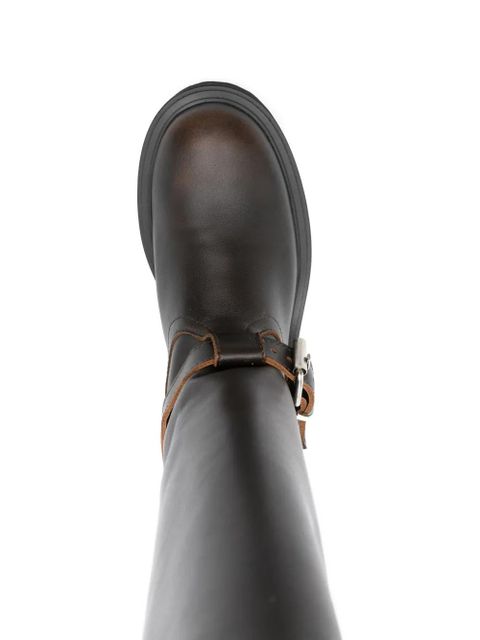 Maje buckle-strap platform boots - Brown