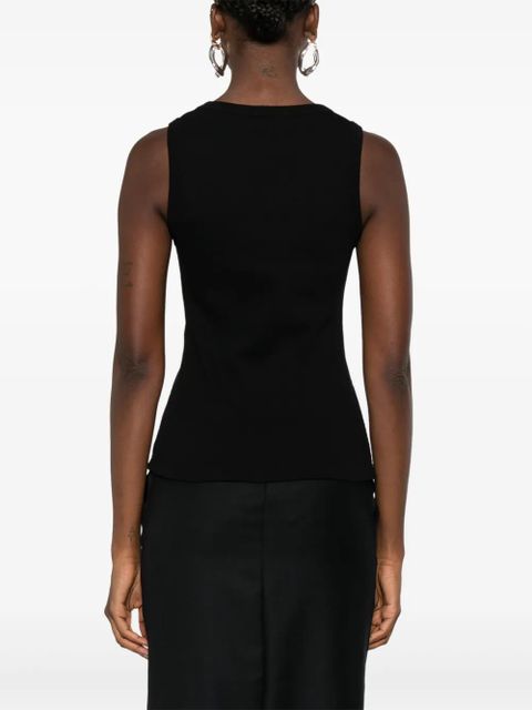Alexander McQueen logo-plaque tank top - Black