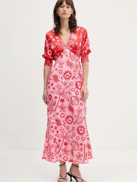 Never Fully Dressed sukienka kolor czerwony maxi prosta NFDDR2181 - zdjęcie produktu nr 1