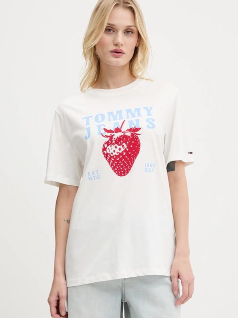 Tommy Jeans t-shirt bawełniany damski kolor biały DW0DW20894 - zdjęcie produktu nr 1