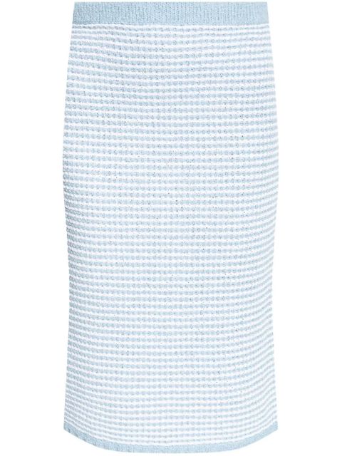 Tory Burch cotton-blend striped skirt - Blue - zdjęcie produktu nr 1