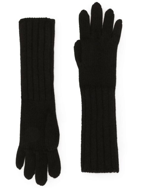 Dolce & Gabbana DNA ribbed-knit gloves - Black - zdjęcie produktu nr 1