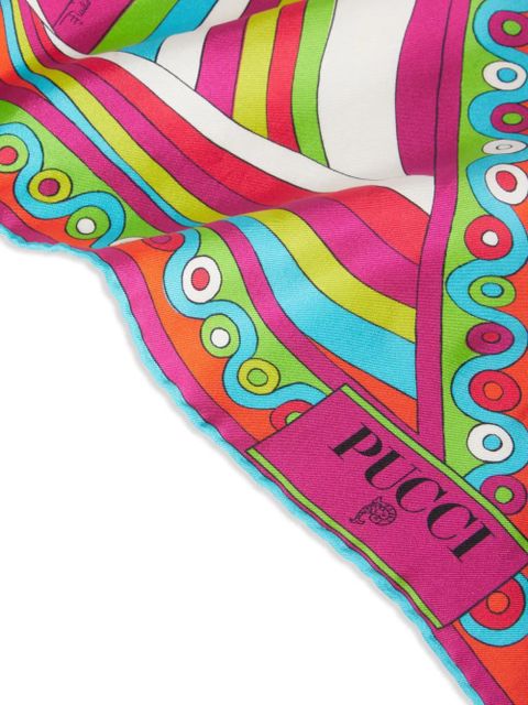 PUCCI Iride and Onde-print silk scarf - Red - zdjęcie produktu nr 2