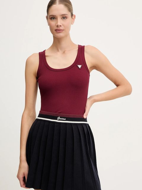 Guess spódnica z wełną SABINA kolor granatowy mini rozkloszowana V5BD02 Z1152