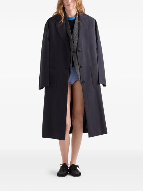 Prada single-breasted light wool coat - Blue - zdjęcie produktu nr 2