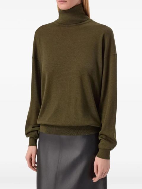 Saint Laurent wool turtleneck sweater - Green - zdjęcie produktu nr 2