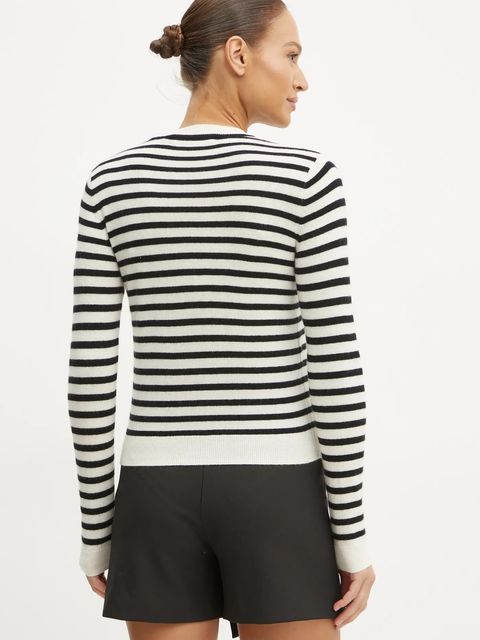 Karl Lagerfeld sweter wełniany damski kolor beżowy lekki A1W18054