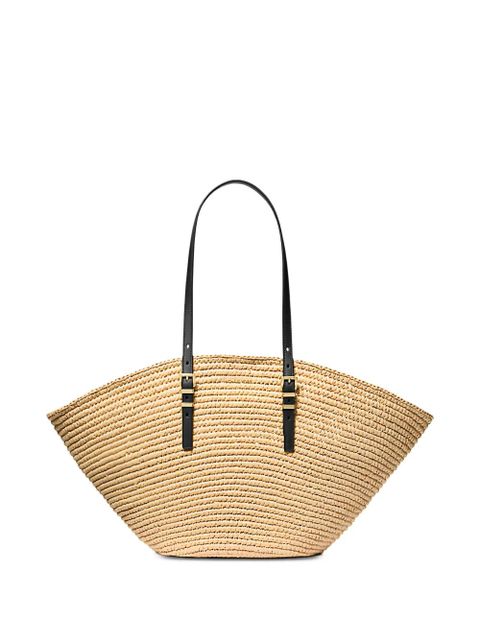 Michael Kors Isa woven straw tote bag - Neutrals - zdjęcie produktu nr 1