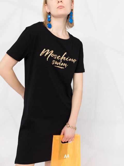 Moschino logo-print T-shirt dress - Black