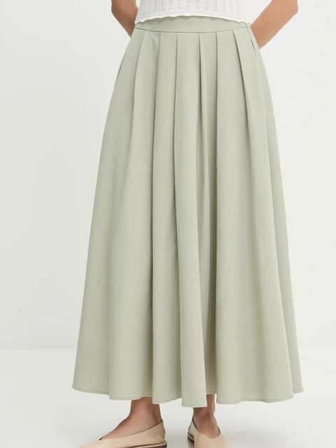 Answear.LAB spódnica kolor zielony maxi rozkloszowana - zdjęcie produktu nr 1