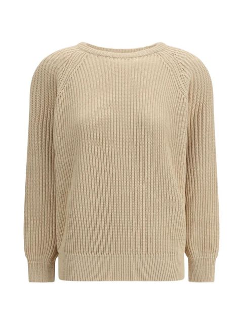 Saint Laurent long-sleeve cotton sweater - Neutrals - zdjęcie produktu nr 1