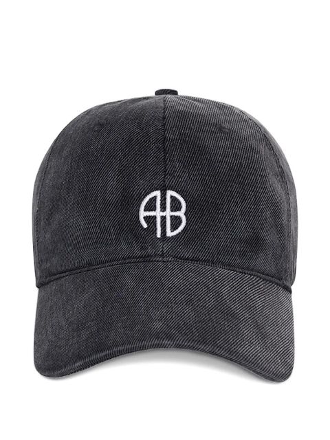 ANINE BING Jeremy embroidered cap - Grey - zdjęcie produktu nr 1