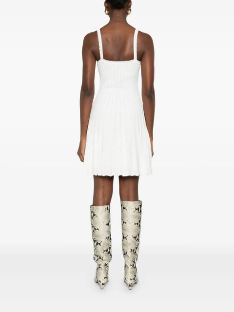 STAUD pleated sleeveless dress - White