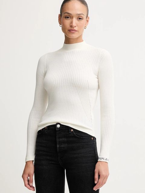 Pepe Jeans sweter damski kolor beżowy lekki z półgolfem PL7000026 - zdjęcie produktu nr 1