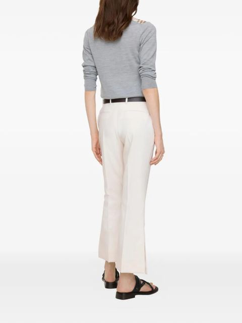 Burberry cropped wool flared trousers - Neutrals
