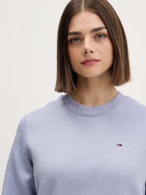 Tommy Jeans bluza damska kolor różowy gładka DW0DW19959