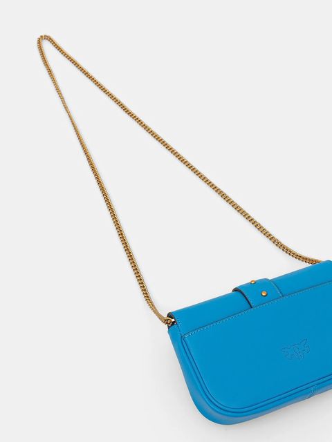 Pinko torebka skórzana kolor niebieski 100061 A0F1