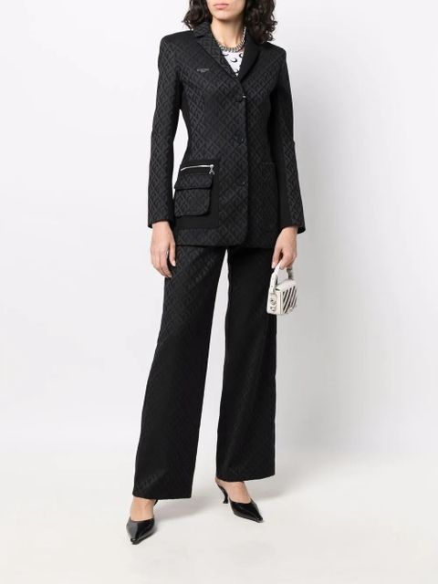 Marine Serre moon-print tailored trousers - Black