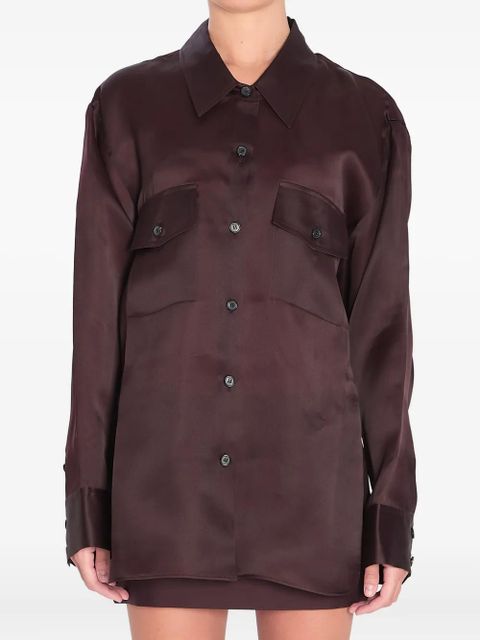 KHAITE Matteo flap-pocket button-front shirt - Brown - zdjęcie produktu nr 1