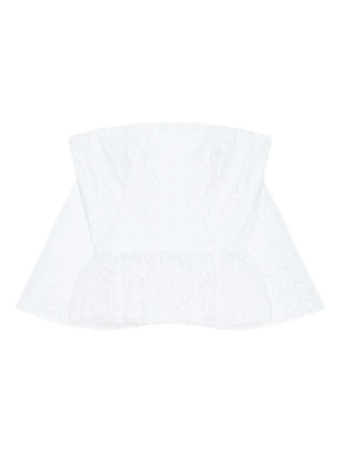 Givenchy strapless embroidered ruffled top - White - zdjęcie produktu nr 1