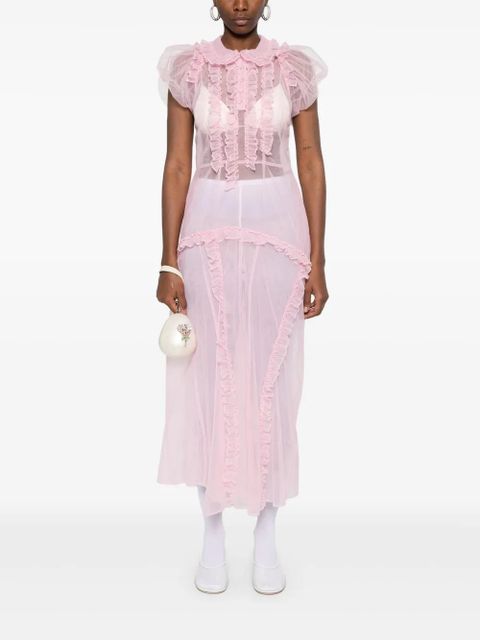 Simone Rocha ruffled multi-seam maxi dress - Pink