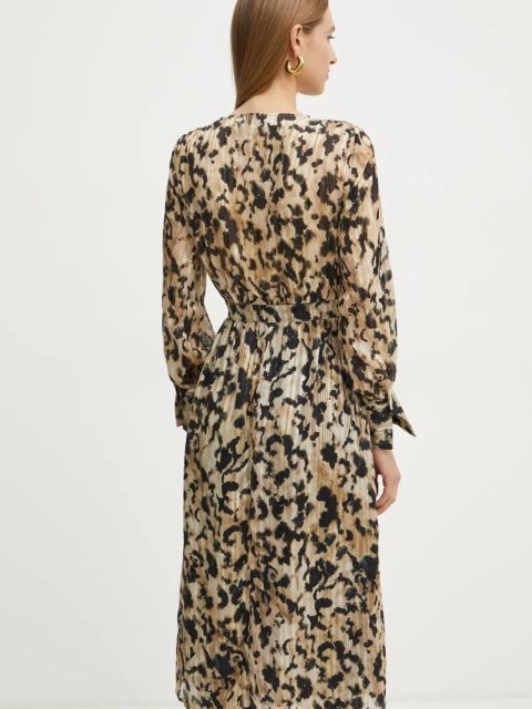 Morgan sukienka RILOV.F kolor beżowy midi prosta RILOV.F