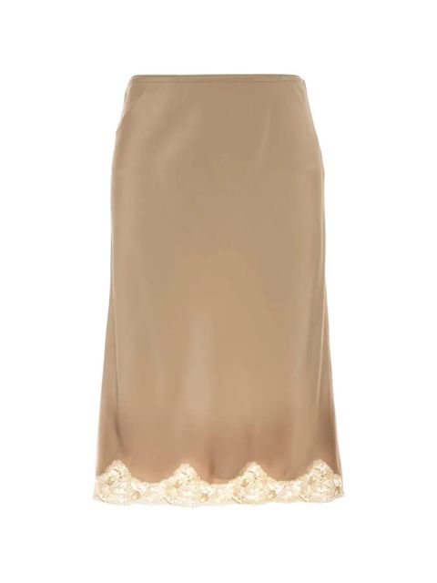 Saint Laurent lace satin skirt - Neutrals - zdjęcie produktu nr 1