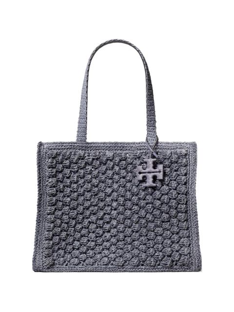 Tory Burch small Ella hand-crocheted popcorn tote bag - Grey - zdjęcie produktu nr 1