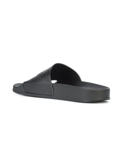 Balmain embossed logo slides - Black