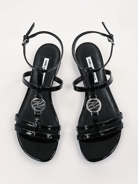 Karl Lagerfeld sandały skórzane ALISSO damskie kolor czarny KL82525