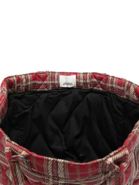 ISABEL MARANT small Yenky Tartan tote bag - Red