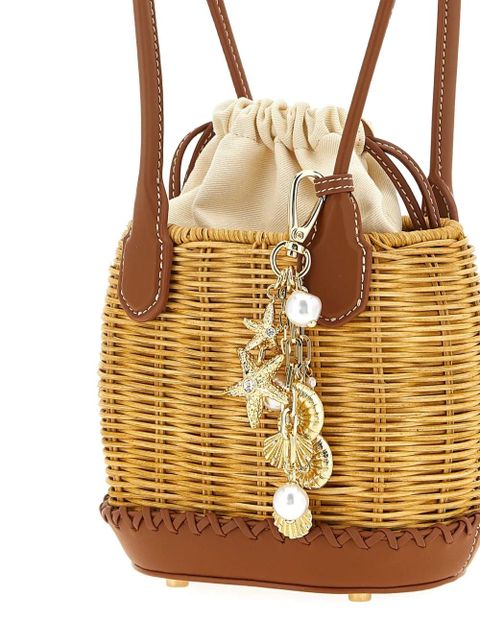 Self-Portrait woven basket bag - Brown