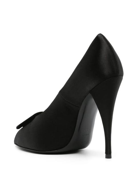 Saint Laurent 115mm peep-toe satin pumps - Black