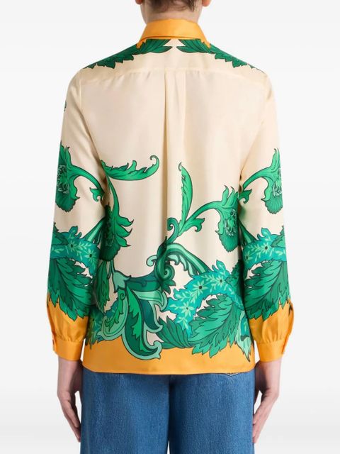 ETRO floral-print silk shirt - Orange