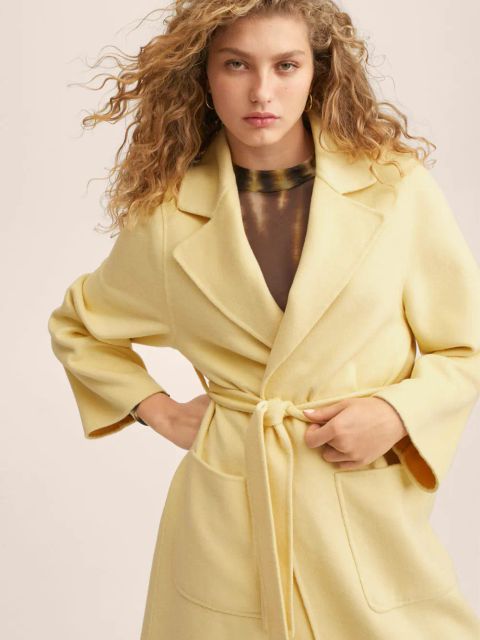 Płaszcz handmade z paskiem