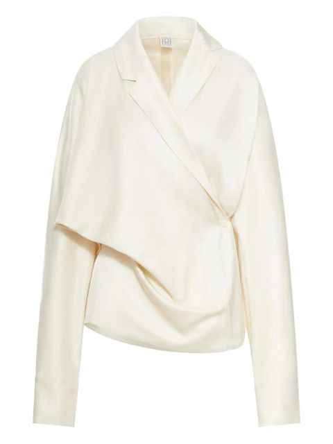 TOTEME asymmetric wrap shirt - White - zdjęcie produktu nr 1