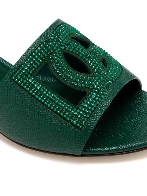 Dolce & Gabbana logo-plaque embellished mules - Green